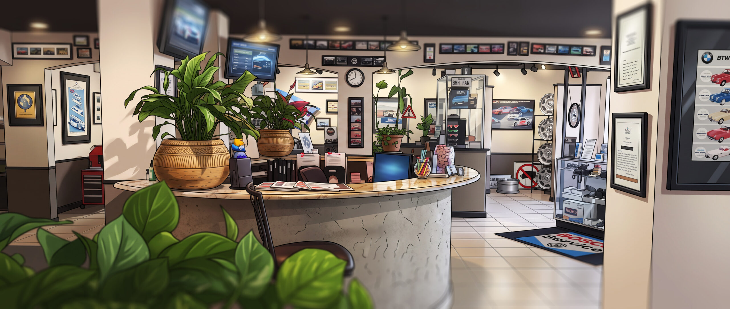 Digital Illustration of Lone Star Bavarian Front Desk